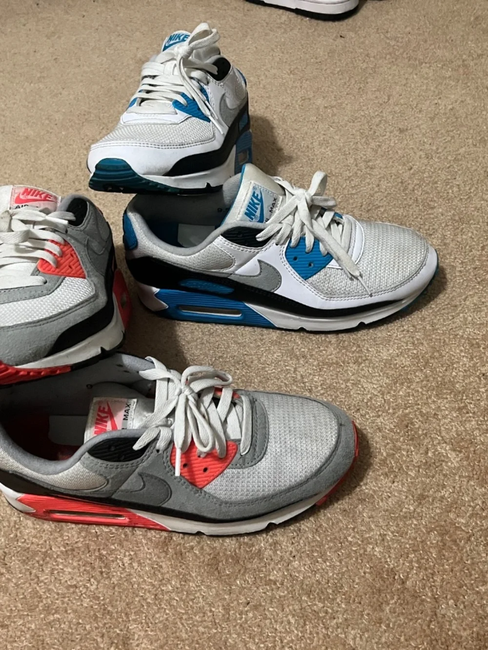 Nike Air Max 90 OG Bundle - Infrared & Laser Blue - Size 9.5 (Beater/Project)